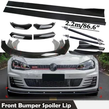 For VW Golf MK7.5GTI GTD Front Bumper Lip Spoiler Side Skirts Rear /Glossy Black