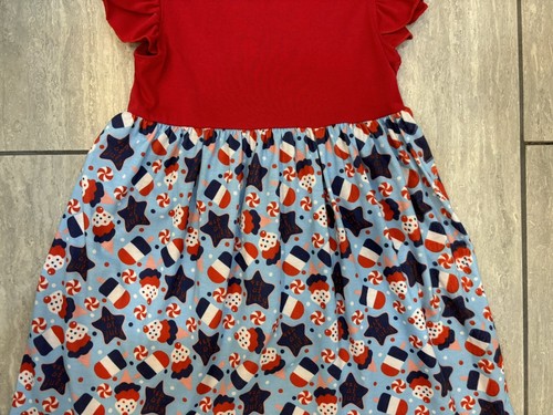 East Rose Girls Boutique 4th of July Patriotic Ice Cream Dress, Sz 5t, Cute! - Picture 9 of 11