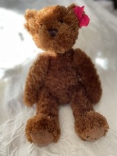 FAO Schwarz Teddy Bear Pink Bow Stuffed Plush Toys R Us 2012 18  Brown Vtg