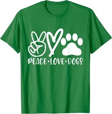 Funny Pets Retro Vintage Peace Love Dog Design Unisex T-Shirt