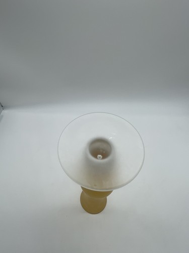 VTG Lefton Hand Blown Glass Bud Vase Frosted Orange MCM 9” - Picture 6 of 8