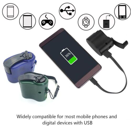Mobile Survival Tools Phone Emergency Charger Hand Crank Fast Charging EDC USB - Afbeelding 1 van 15