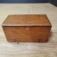 Antique Sewing Machine Folding Wood Puzzle Box Attachments Notions Dovetail