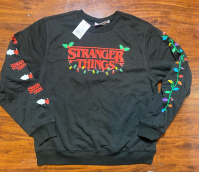 STRANGER THINGS Netflix L.E.D Light up Fleece Pullover Sweatshirt SZ 2XL