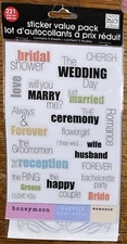 Me & Me Big Ideas Wedding Bridal Shower Husband Wife Value pack 5 sheet Stickers