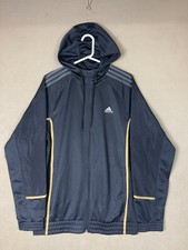 Adidas Hoodie Adult Medium Black Full Zip Long Sleeve 3 Stripes Outdoor Mens