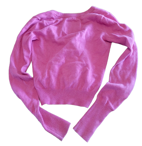ABERCROMBIE & FITCH GIRLS KIDS MEDIUM BUTTON RIBBONS LONG SLEEVE CARDIGAN PINK - Picture 3 of 8