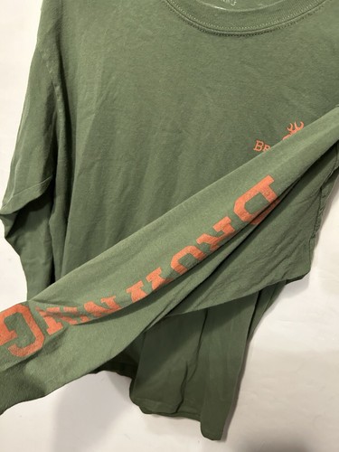 Browning Green Long Sleeve T Shirt Size Mens Large Logo on Back 100% Cotton - Picture 4 of 5