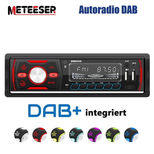 DAB+ Single 1DIN RDS AM FM Car Stereo Radio Bluetooth MP3 Player USB TF ...
