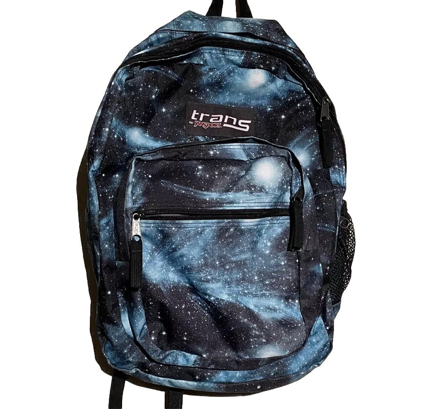 Jansport Trans Backpack Blue Cosmic Galaxy Print Laptop Sleeve Padded Bag  Pack