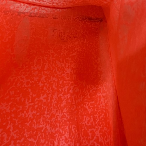 Maxi Vestido PITUSA en Niveles Semi Malla Para Mujer Talla Pequeña Naranja Neón Hecho en Perú - Imagen 6 de 9