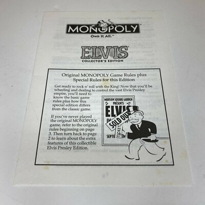 Monopoly Elvis Collector's Edition Board Game Sealed Parts Choose