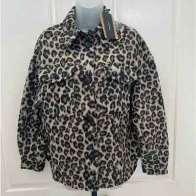NEW wTag-VERO MODA Vmleony Tobacco Brown/Leopard Short Jacket XS