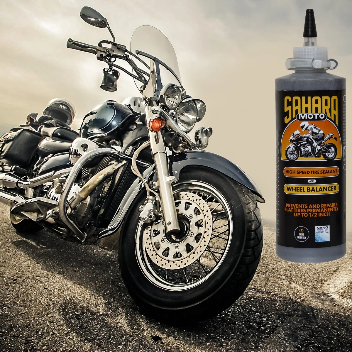 Sahara Moto High Speed Tire Sealant and Wheel Balancer 16oz 2Pack