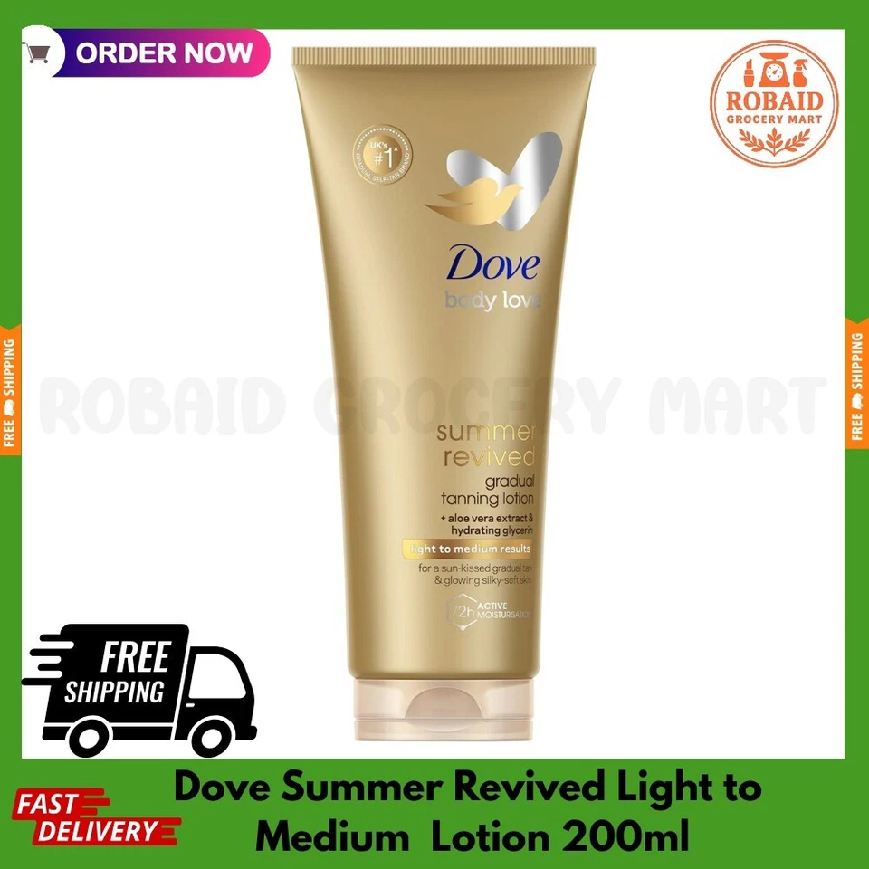 BRANDED Dove Summer Revived Light to Medium Gradual Tan Lotion 200ml