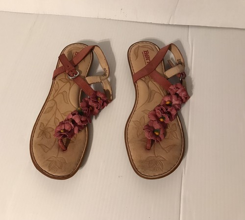 Born Ankle Strap Thong Leather Sandals Size 9