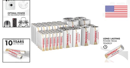 60 Pack Alkaline Battery Essentials: AA, AAA, C, D, & 9V with Anti-Leak Design - Picture 2 of 9