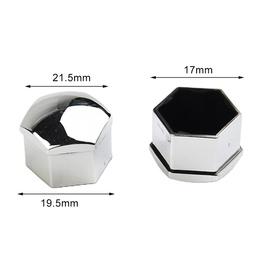 20Pcs Chrome Nut Cap Wheel Bolts Set with Removal Tool Suitable for Any