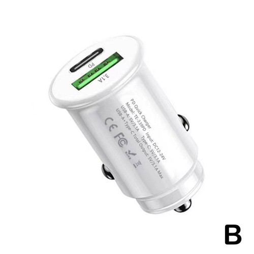 QC3.0 Car Charger Fast Charging Lighter Slot PD 20W Charge USB HOT Type C S0S3 - Zdjęcie 14 z 14