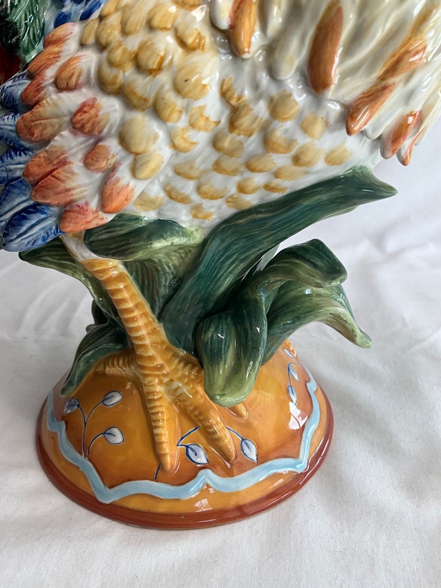 Fitz & Floyd Ricamo 63/484 Ceramic Rooster & Hen Figurine