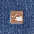 Fishing Patch - Embroidered Fish & Hook Sign Badge 2" (Iron On)
