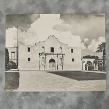 Alamo San Antonio TX Jumbo Post Card B&W 3¢ Stamp Box WWII Era Unused 9x7