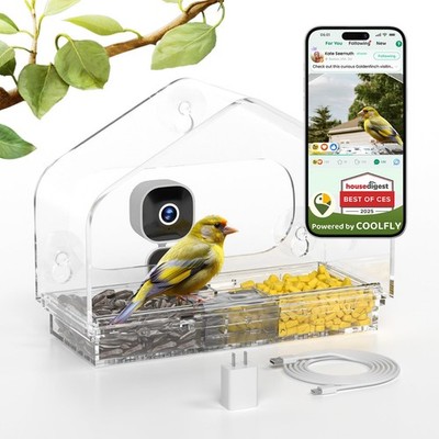 Window Bird Feeder with Strong Suction Cups and Smart Bird Camera