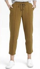 A New Day Women s Olive Green Cropped Pants Drawstring Elastic Waist Size S