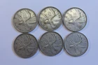 1965- 1966 Canadian silver quarters - 80% silver- Six Total (3 of each year)