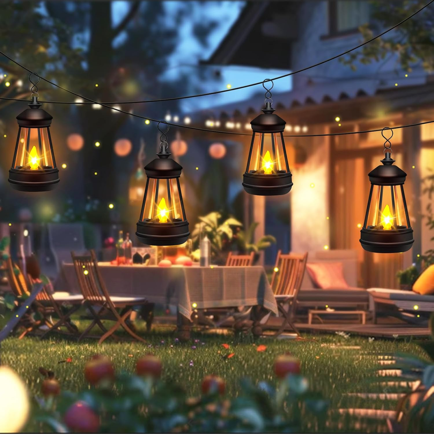 Mini Solar Lantern Lights Replacement for Outdoor Statue, Small Hanging Lantern