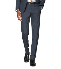 TM LEWIN Zeppelin Stretch Skinny Fit Wool Suit Trousers, Blue - Mens 33R rrp£150