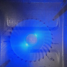 Laptop Cooling Pad LED Fan Black Blue Metal Plastic 1 Fan