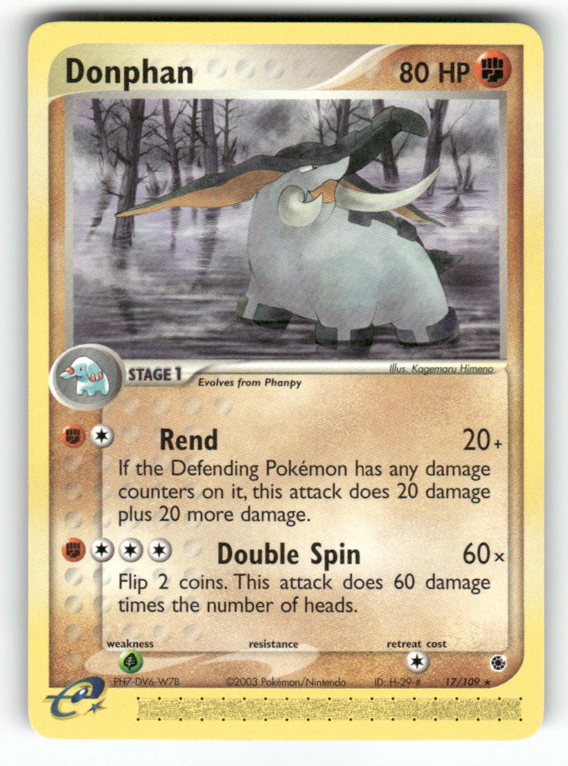 Donphan 17/109 - R Ruby & Sapphire Pokemon NM