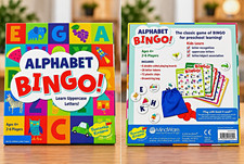 Peaceable Kingdom Alphabet Bingo Game, Learn Uppercase Letters, Ages 4