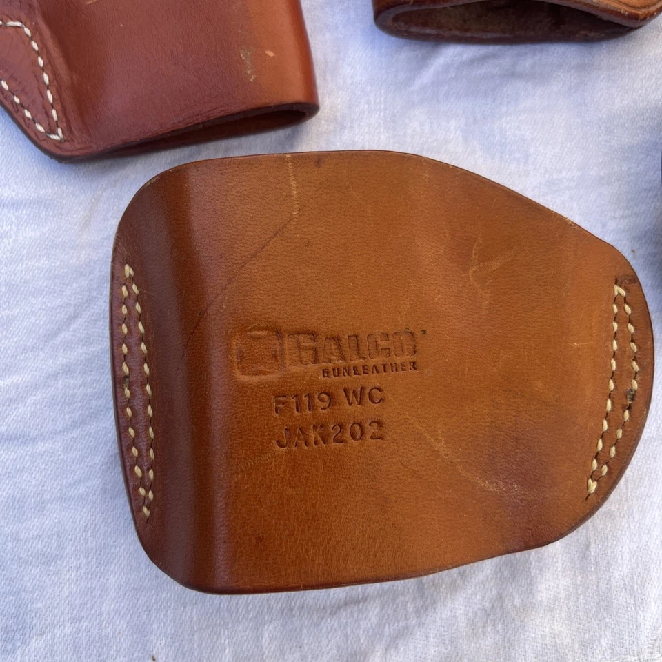 Lote de 4 fundas vintage de cuero marrón tooled Galco Phoenix Arizona Plus Foto 4 de 4