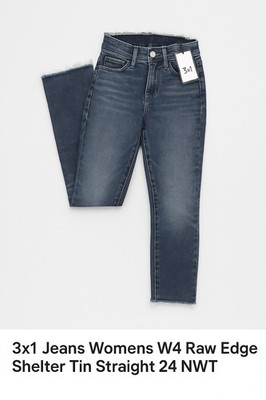 3x1 Jeans Womens W4 Raw Edge Shelter Tin Straight 24 NWT