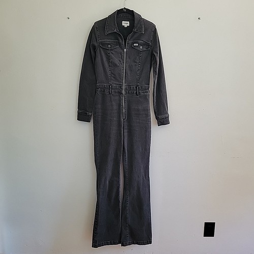 Wrangler Retro Catsuit Small Schwarz Stretch Denim Langarm Full Zip High Rise - Bild 1 von 10