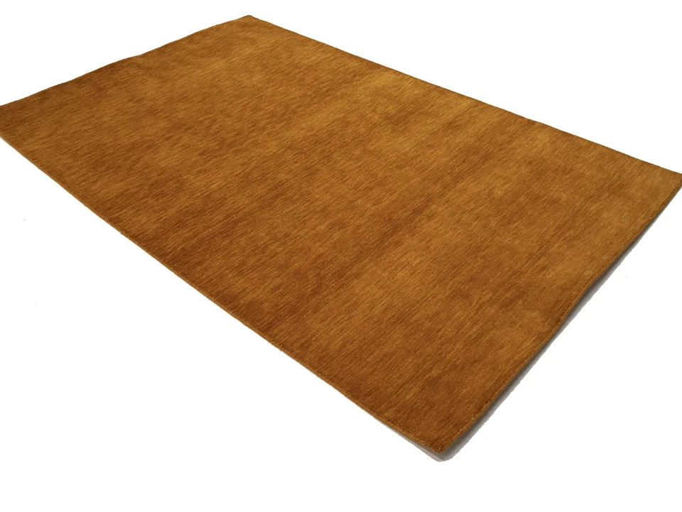 Orange Solid Design Hand-Loomed 5X8 Gabbeh Wool Rug Oriental Home Decor Carpet - Image 3 of 4