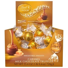 Lindt LINDOR Caramel Milk Chocolate Candy Truffles, Milk Chocolate Candy with Sm