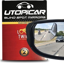 Blind Spot Convex Car Mirrors: XLarge Rear View - Rearview 3.6" x 2.4", Black