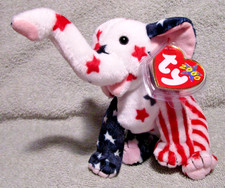 Ty Beanie Baby Righty the Elephant 2000 DOB July 4, 2000 MWMT Free Shipping