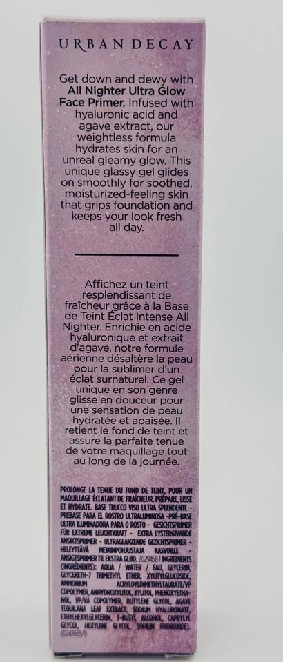Urban Decay All Nighter Ultra Glow Face Primer 1.0oz NEW Boxed Dewy Foundation G - Image 3 of 4