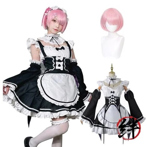 Re:Zero kara Hajime no Isekai Seikatsu Cosplay Ram avec perruque taille M