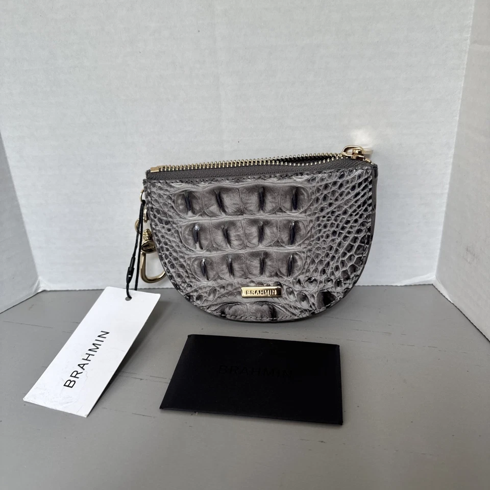 Cartera para monedas de cuero Brahmin Britt Melbourne en carbón Zinnia - Nueva con etiquetas Foto 3 de 3