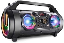 30W Bluetooth Speaker with Subwoofer FM Radio RGB Colorful Lights Stereo Sound