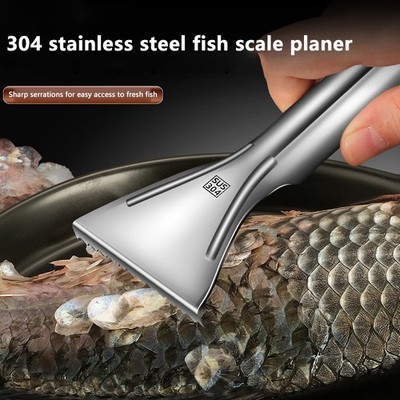 304 Stainless Steel Fish Scale Planer Scaler With Serrated Fish Descaling Tool