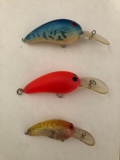 Norman Hard Lure Set of 3, No Hooks, Blue with Dented Front Hook Area