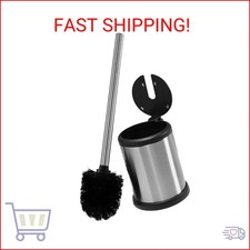 Bath Bliss Toilet Brush and Holder  Self Closing Lid  360 Degree Brush Head
