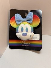 Disney Rainbow Pride Collection Minnie Mouse Keychain Bag Clip Plush