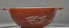 VTG Pyrex 4L Autumn Harvest Wheat Mixing Bowl #444 Orange Rust  1970s USA in GC